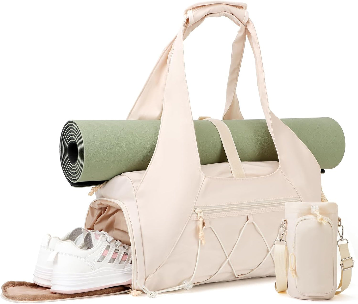 Stylish Gym Bag for Women - Versatile Yoga Mat Bag with Shoe Compartment and Wet Pocket, Perfect for Your Active Lifestyle